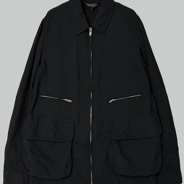 꼼데가르송 블랙 축융 폴리 카고 자켓