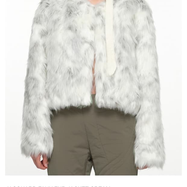 나체 자카드 퍼자켓 크림