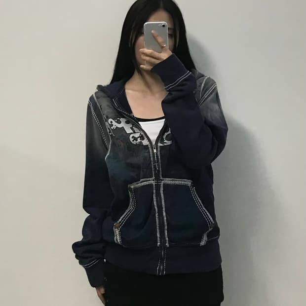 트루릴리전 빈티지 y2k 와투케 스티치 후드집업