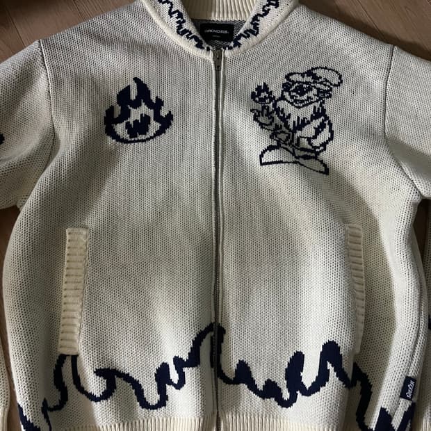 위캔더스 니트 집업 M