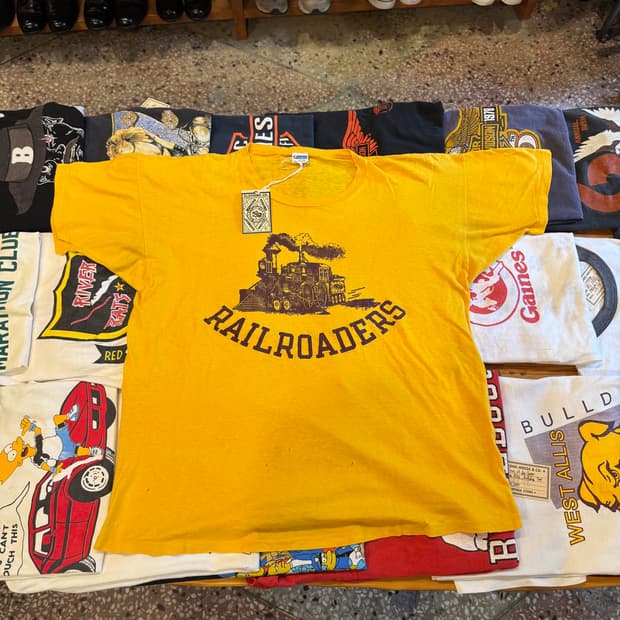 80s 챔피온 RAILROADERS 티셔츠 (XL)