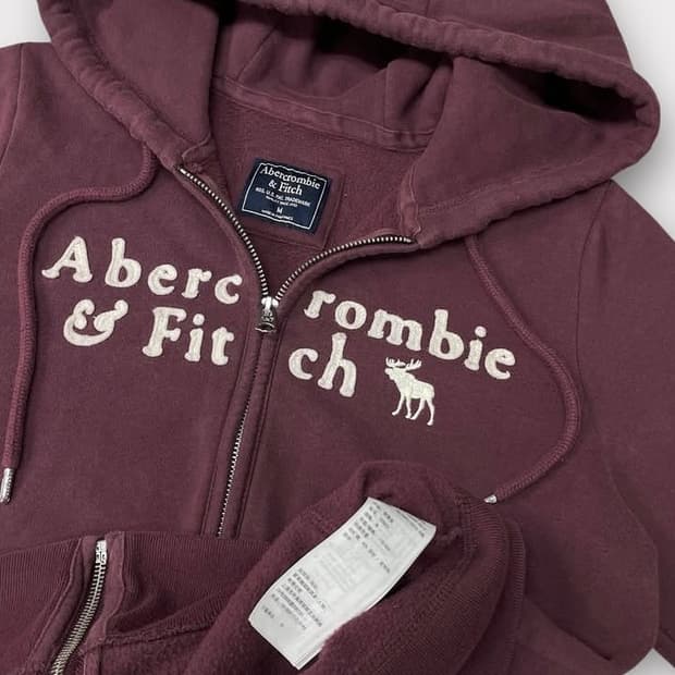 아베크롬비 희귀 대장 팥죽색 기모 후드집업