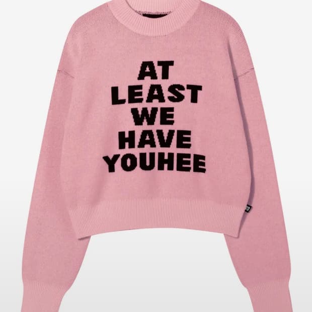 유희 레터링 니트 핑크