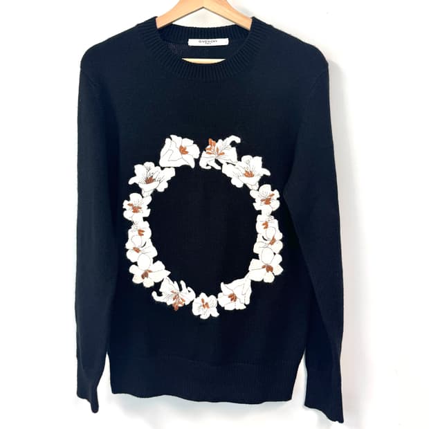 GIVENCHY 지방시 플라워 인타르시아 스웨터 니트 M