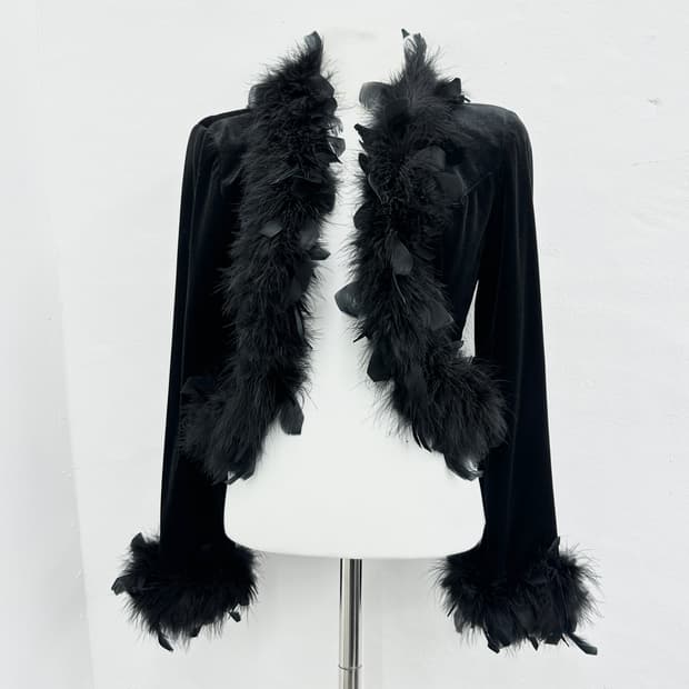 Leggy Press velvet fur cardigan 