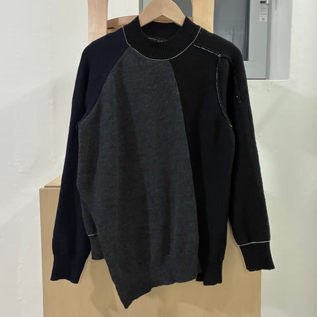 요지 야마모토 와이즈 비대칭 니트