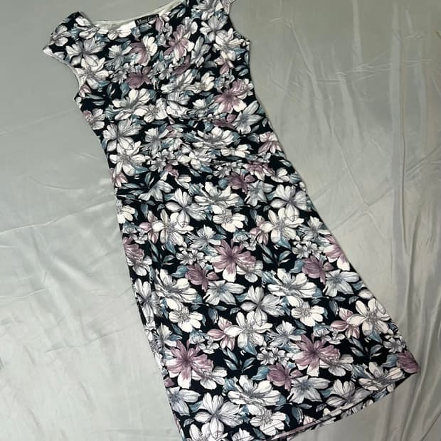 ✨vintage black flower pattern dress✨