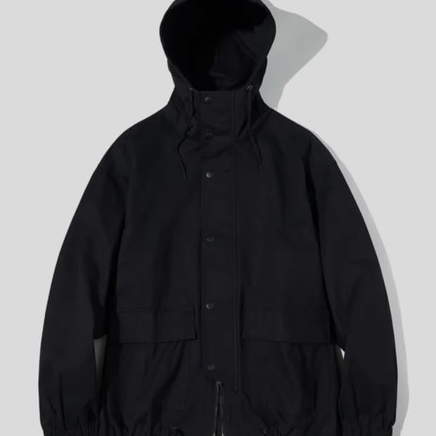 파르티멘토 코튼 코드 후드 집업 자켓 블랙 M