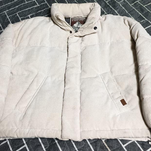 후아유 유니 코듀로이 숏푸퍼 패딩 아이보리 (S)