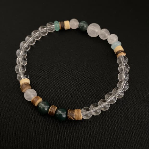 6mm백수정 레이어드 팔찌