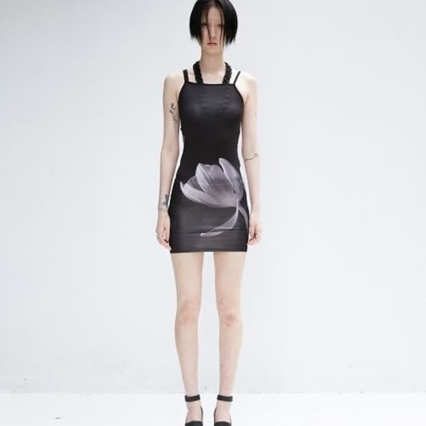 나체 nache painted dress 꽃 프린팅 미니원피스