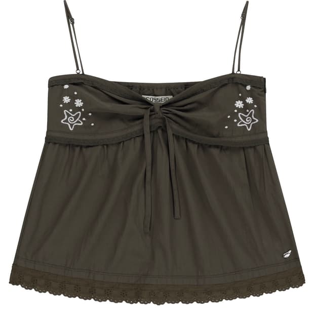 SOLAR STITCH SLEEVELESS BROWN 