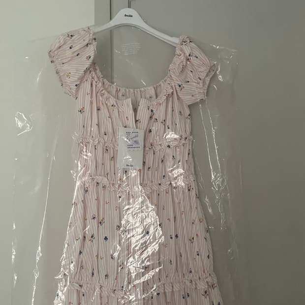 프레클 ruffle long open dress in flower