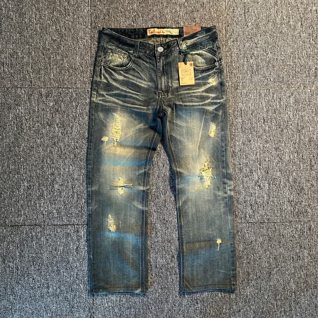 VEGA DENIM 빈티지 워싱 데미지 데님 팬츠