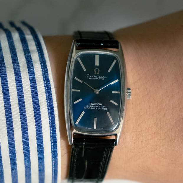오메가 컨스틸레이션 탱크 크로노미터 청판 오토매틱 빈티지 시계