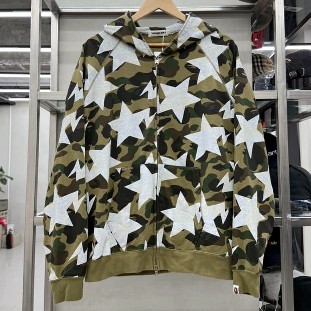 베이프 스타 00s OG 퍼스트 카모 풀집업 스웻 후디 후드집업
