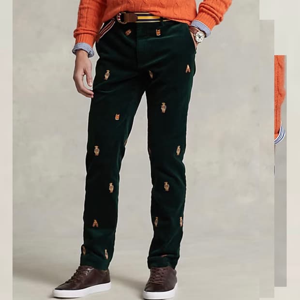 폴로랄프로렌 스트레치 슬림핏 폴로 베어 코듀로이 팬츠