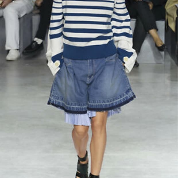 Sacai lace up striped sweater