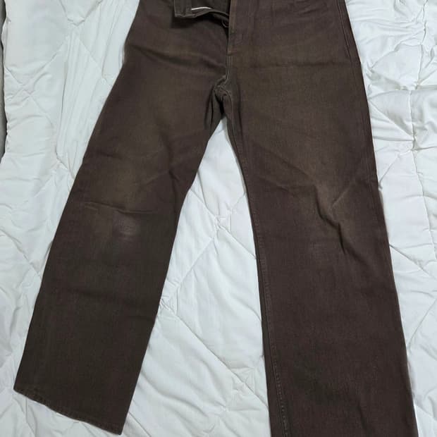 벨리에 트루와이드 데님팬츠 워시드 브라운