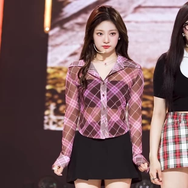 긱시크 핑크 체크셔츠(🩷에스파 닝닝 착용)