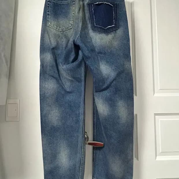 마틴플랜 Contrast Laser Jeans - BLUE (46)