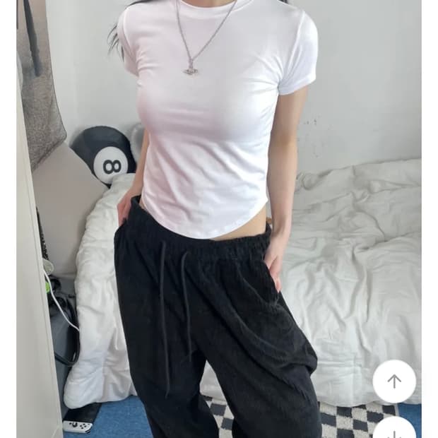 허리 잘록 슬림티 반팔