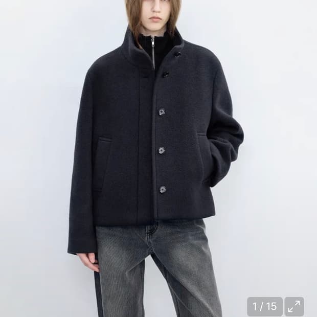 인사일런스 미니멀 쇼트코트 navy