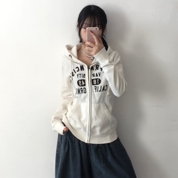 후아유 스펠자수 후드집업