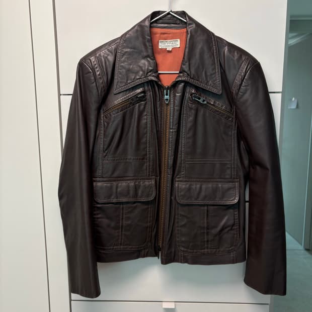 아메리칸 빈티지 웨스턴 레더 자켓 브라운 100사이즈