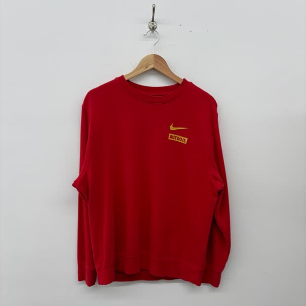 나이키 레드 JUST DO IT 스우시 맨투맨 남성L