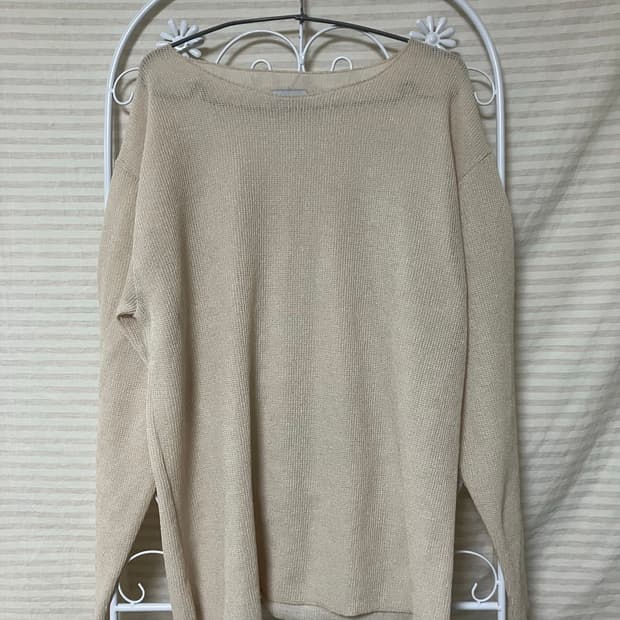 아이보리 유넥 긴팔594