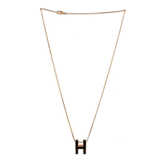 에르메스 팝아슈 목걸이 POP H 블랙 골드 네크리스