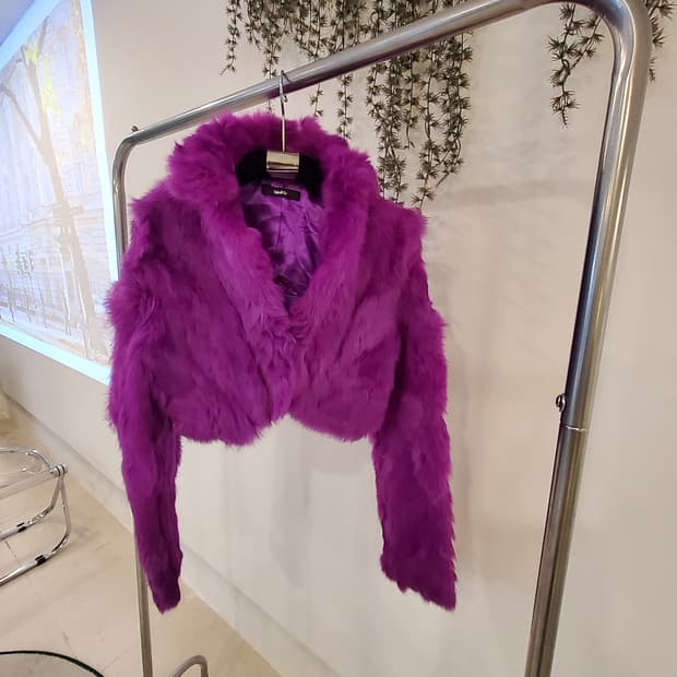 레빗100% 핫핑크 퍼자켓