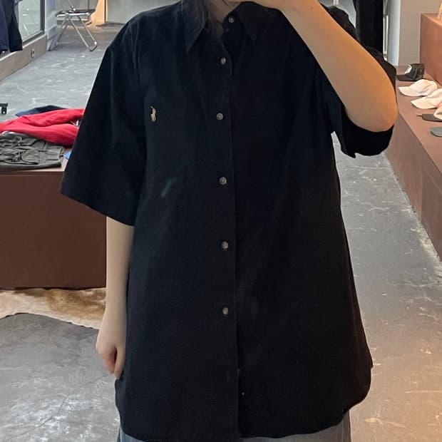 폴로 랄프로렌 블랙 반팔 셔츠 H2296