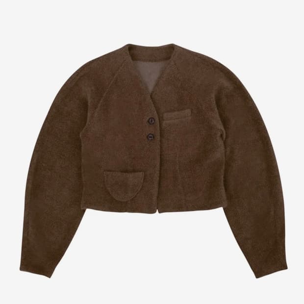 Kijun 기준 플러피 크롭 가디건