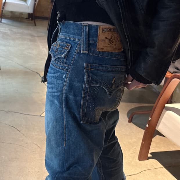 미국 오리지널 트루릴리전 웨스턴 찡 데님 팬츠 