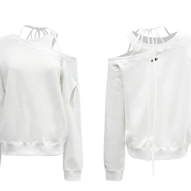 F 23SS 나체 슬릿 레이어드 맨투맨 화이트