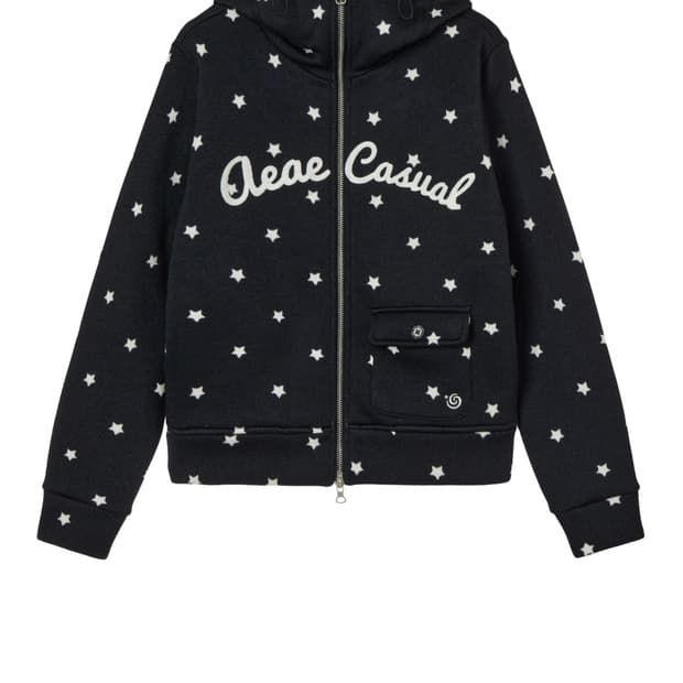 aeae 에이에이에이 스타 하이넥 집업 블랙