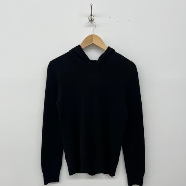 캐시미어 블랙 후드 니트 긴팔 여s