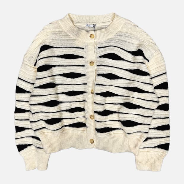 slash stripe grunge cardigan