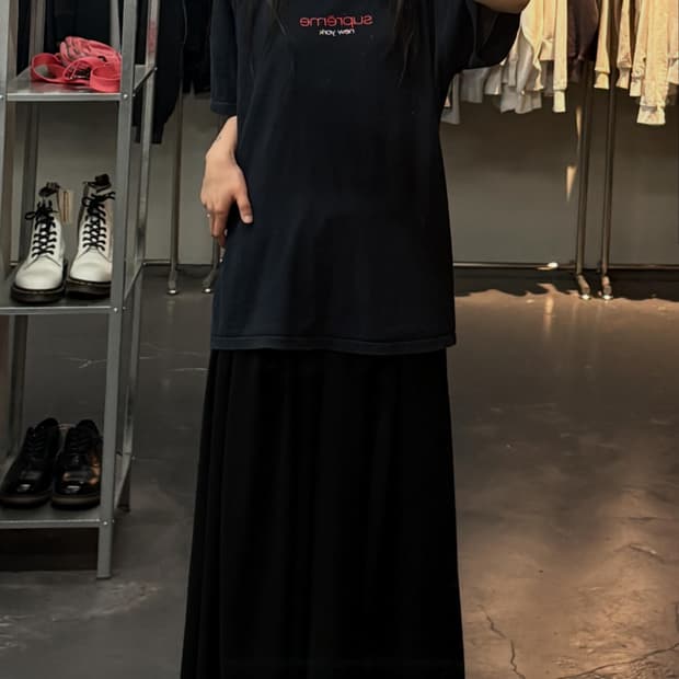 슈프림 클래식로고 블랙 반팔 A3695