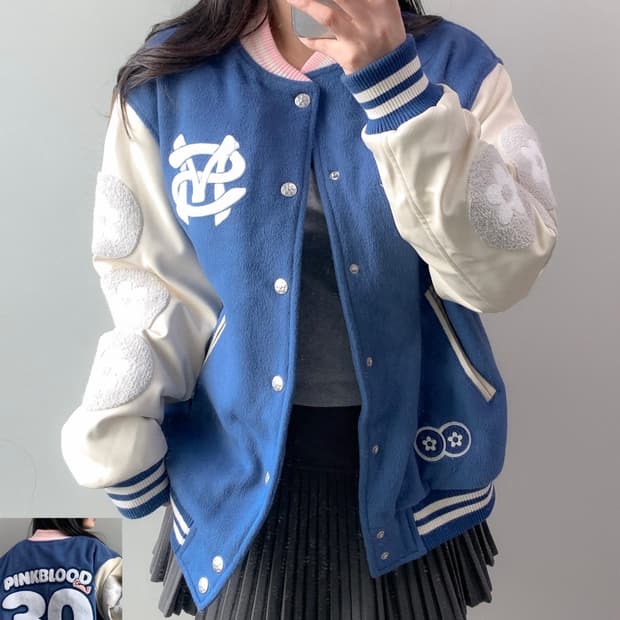 반디더핑크 X SM 바시티 자켓