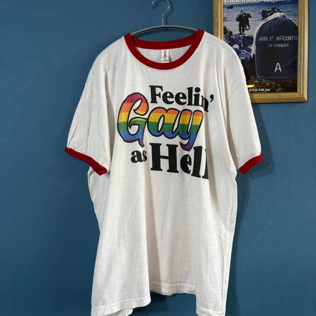 00‘s Tultex Feelin' Gay as Hell Ringer T
