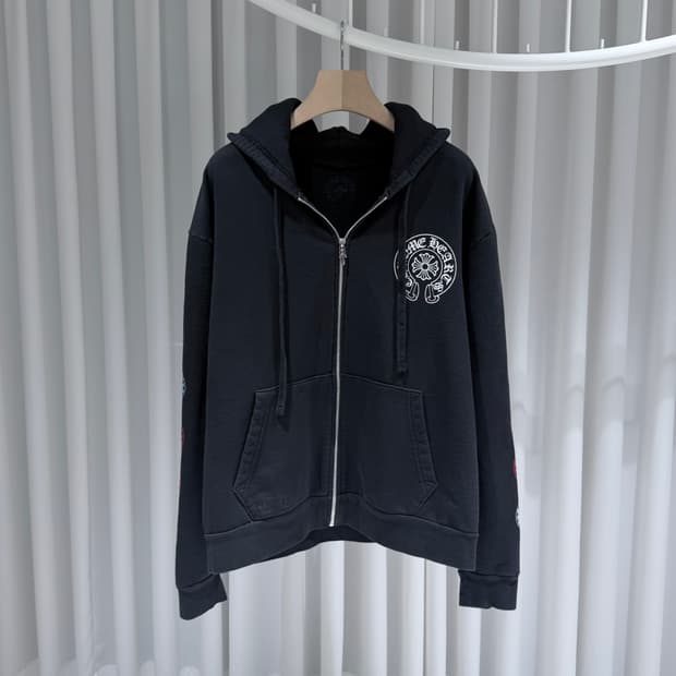 (A/M) / 크롬하츠 멀티 컬러 홀스슈 블랙 후드 집업