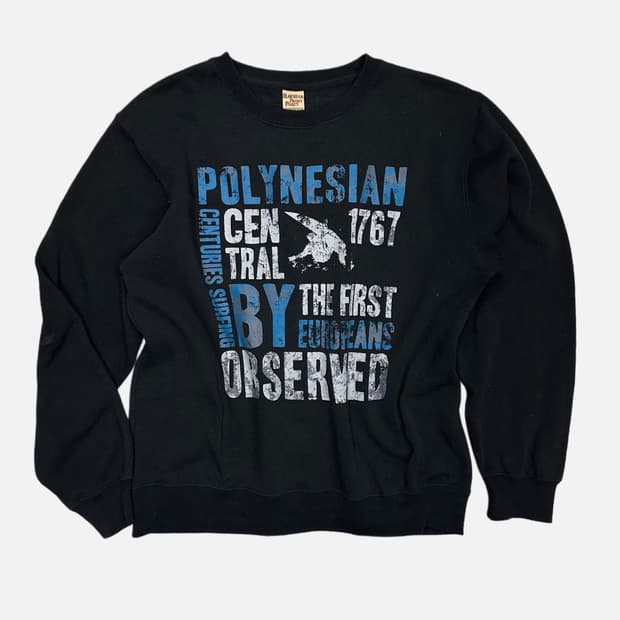 grunge hawaiian lettering sweatshirt