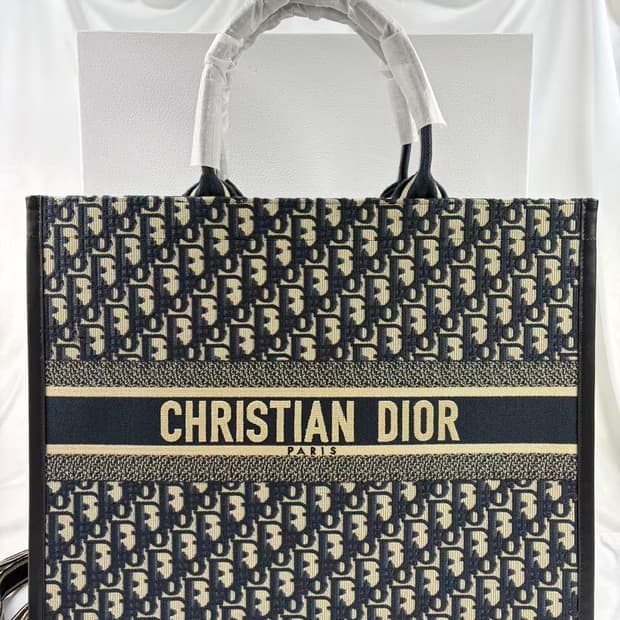 디올 오블리크 북 토트 레더 라지 백