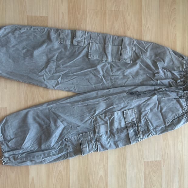 스케이터락 피그먼트 코튼 카고 조거 와이드 팬츠