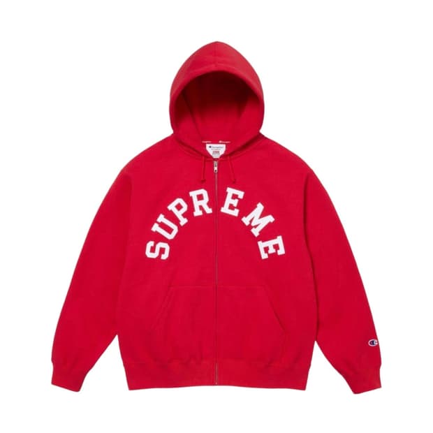 24SS 슈프림 챔피온 집업 후드 스웨트셔츠 레드 XL 새제품 판매