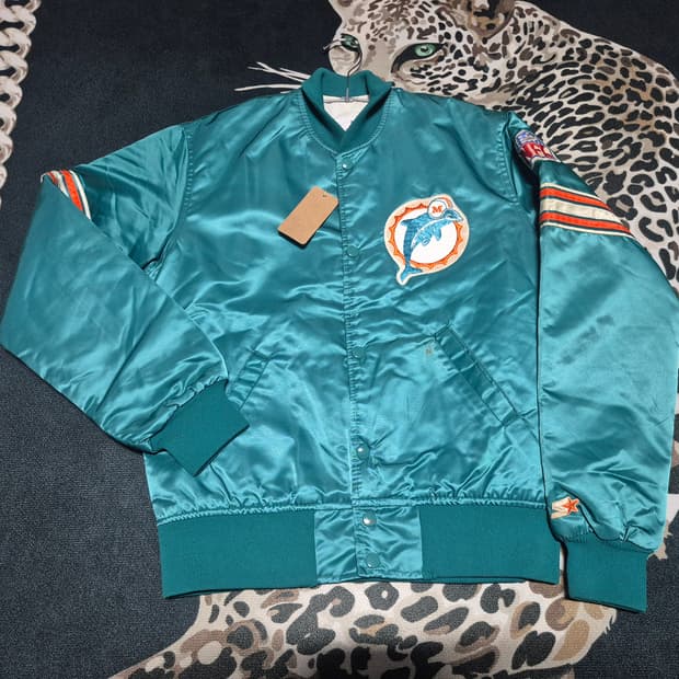 90's 스타터 마이애미 돌핀스 빈티지 새틴 바시티 자켓 s