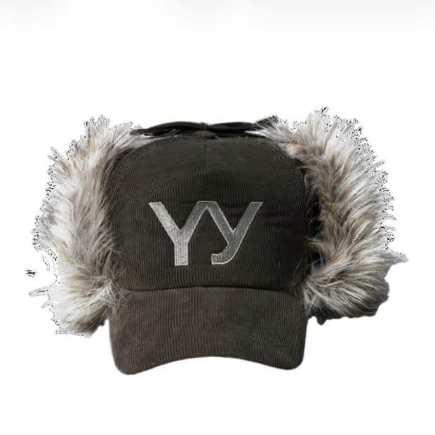 OPEN YY Fur Corduroy Earmuff Cap